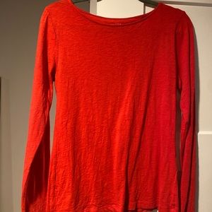 J Crew Long Sleeve Bright Red Artist T. Size Medium
